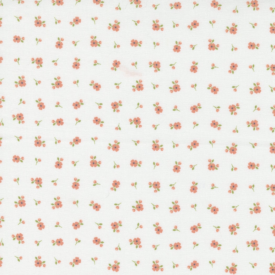 Peachy Keen Pixie Ditsy in Off White by Corey Yoder for Moda. Continuous cuts of Quilter's Cotton Fabric