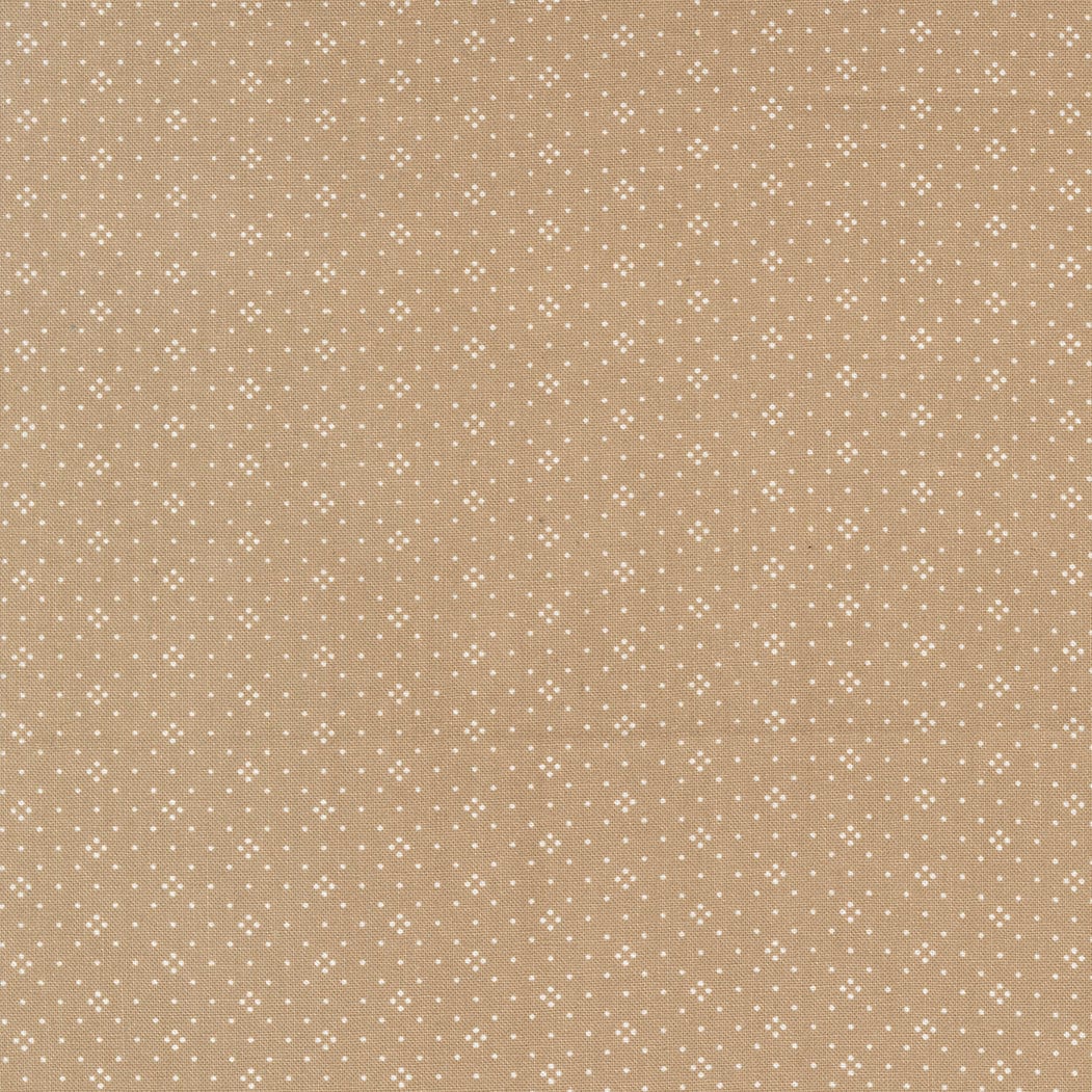 Eyelet in Earth by Fig Tree & Co for Moda Fabrics Basic Dot Foulard Shirting. Continuous cuts of Quilter's Cotton Fabric