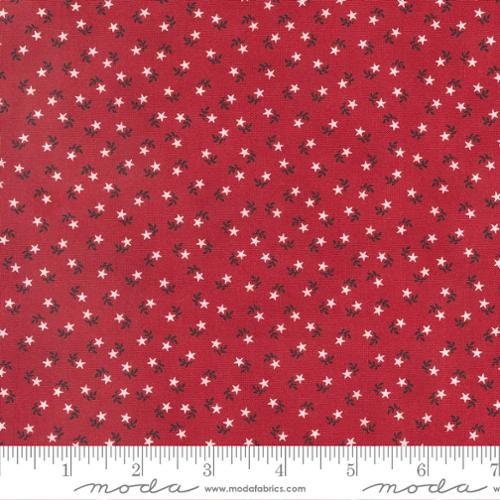 American Gatherings II Star Flower Blenders Stars in Heart Red by Primitive Gatherings for Moda continuous cuts of Quilter's Cotton Fabric