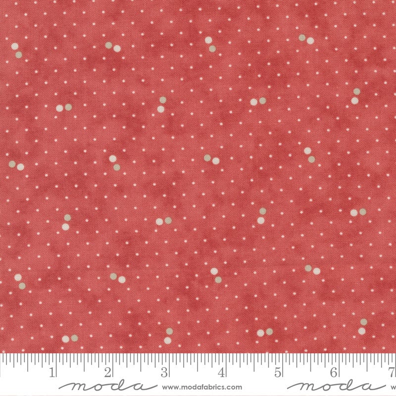 Ridgewood Polka Dot Dance in Rosewater by Minick & Simpson for Moda. Continuous cuts of Quilter's Cotton Fabric