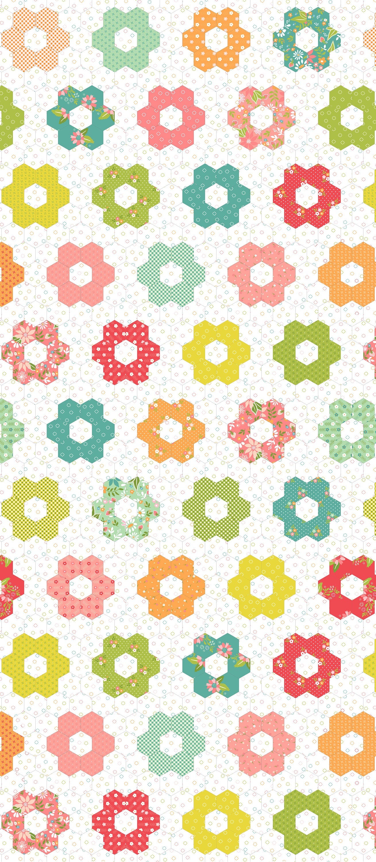 Strawberry Lemonade Bouquets Florals Dots in Apricot by Sherri & Chelsi for Moda. Continuous cuts of Quilter's Cotton Fabric