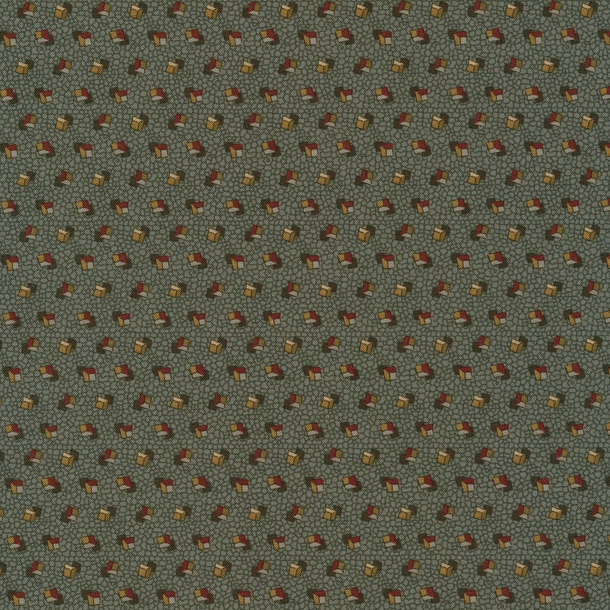 The Fox Homestead in Slate Green Blue by Stacy West for Henry Glass continuous cuts of Quilter's Cotton Fabric