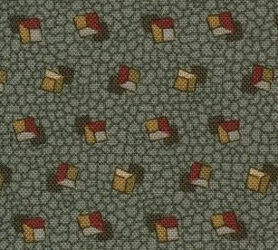 The Fox Homestead in Slate Green Blue by Stacy West for Henry Glass continuous cuts of Quilter's Cotton Fabric