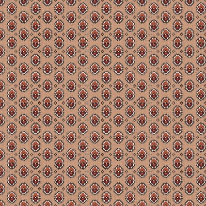House on Summer Hill Foulard in Clay by Hannah West for Henry Glass continuous cuts of Quilter's Cotton Fabric