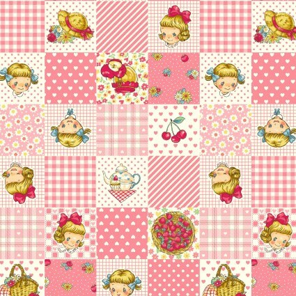 Margaret & Sophie 6 Love Strawberry Printed Shirting. Continuous cuts of Quilter's Cotton Fabric