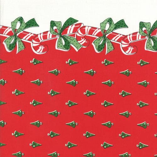 Candy Canes in Red 16 inch Classic Retro Toweling 100% cotton by Moda. Hemmed on both edges continuous cuts for length.