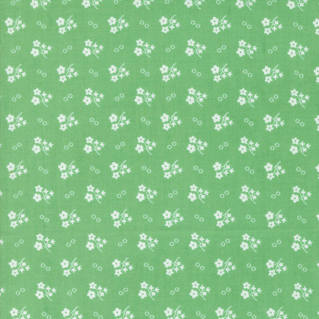 30's Playtime Daisy Dot Ditsy Dot in Aloe by Moda continuous cuts of Quilter's Cotton Fabric