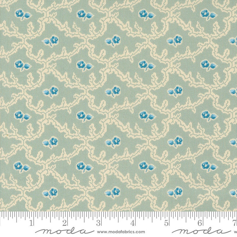 Lydia's Lace Rosette Blenders in Aqua by Betsy Chutchian for Moda Fabrics. Continuous cuts of Quilter's Cotton Fabric