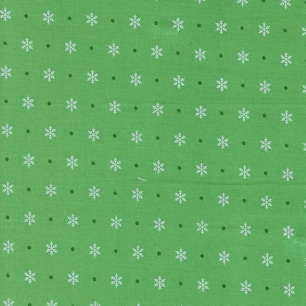 Flurry Snowflake Blender in Holly from Kitty Christmas by Urban Chiks for Moda continuous cuts of Quilter's Cotton Fabric