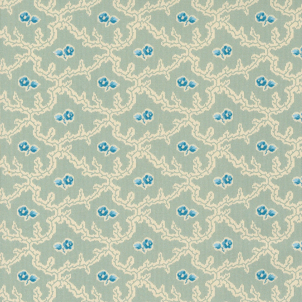 Lydia's Lace Rosette Blenders in Aqua by Betsy Chutchian for Moda Fabrics. Continuous cuts of Quilter's Cotton Fabric