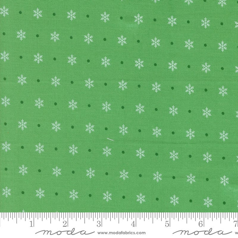 Flurry Snowflake Blender in Holly from Kitty Christmas by Urban Chiks for Moda continuous cuts of Quilter's Cotton Fabric