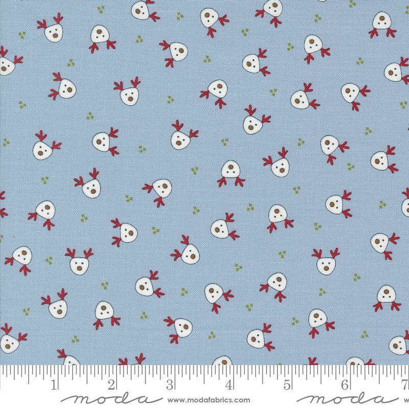 Dasher Novelty Reindeer in Frost from On Dasher by Sweetwater for Moda continuous cuts of Quilter's Cotton Fabric