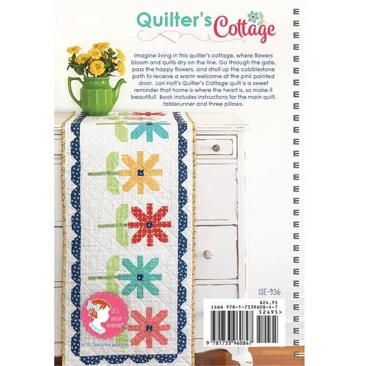 Quilter's Cottage 61 page soft cover spiral bound book by It's Sew Emma. Directions for 74.5 x 89 inch quilt and coordinating projects.