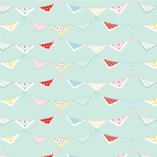 Bunting Print in Mint from Market Day by Poppie Cotton continuous cuts of Quilter's Cotton Fabric