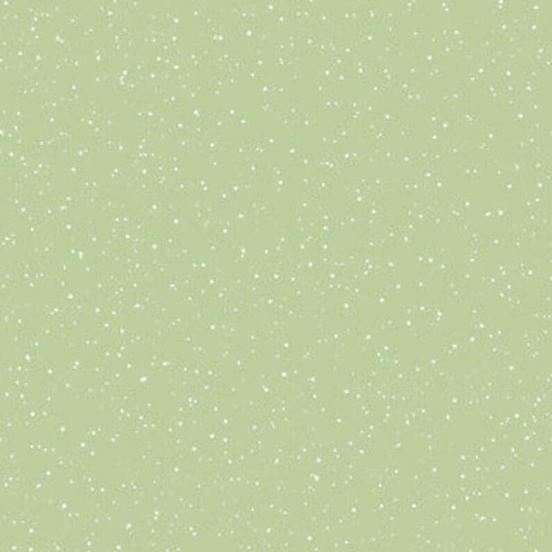 One Snowy Day Snow in Green by Maywood Studio continuous cuts of Quilter's Cotton Fabric