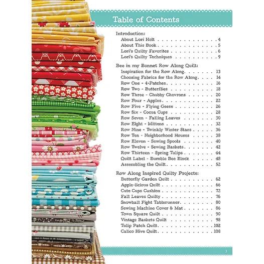 Quilty Fun 116 page soft cover spiral bound book by It's Sew Emma. Directions for Row Along Quilt and 10 coordinating projects.