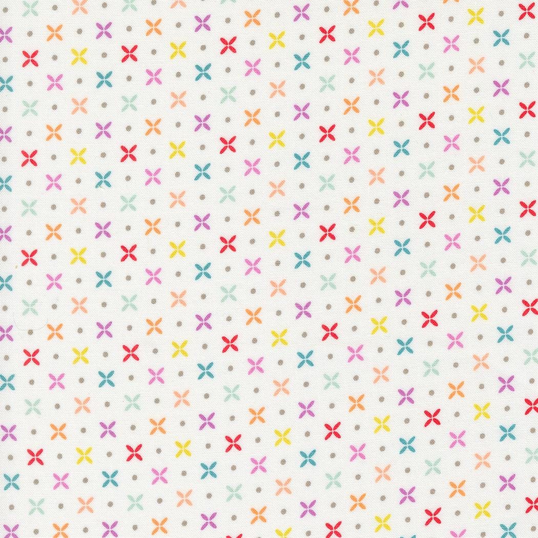 Laguna Sunrise Orange Peel Blender Dot in Off White by Sherri & Chelsi for Moda. Continuous cuts of Quilter's Cotton Fabric
