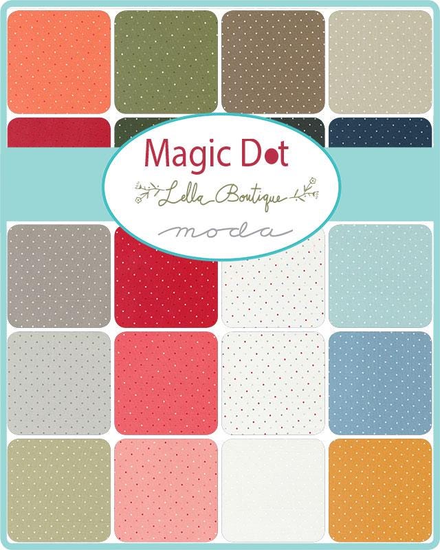 Magic Dot by Lella Boutique for Moda Quilter's Cotton Dessert Roll of 20 5 x 45 inch strips.