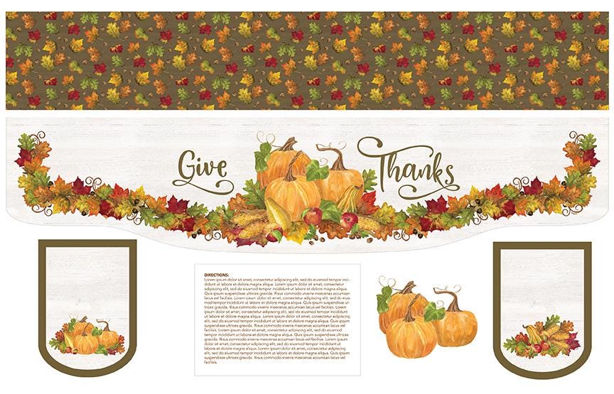 Mantel Runner of the Month for November by Tara Reed for Moda Fabrics. 36 inch x 56 inch panel for a mantle cover or table runner.