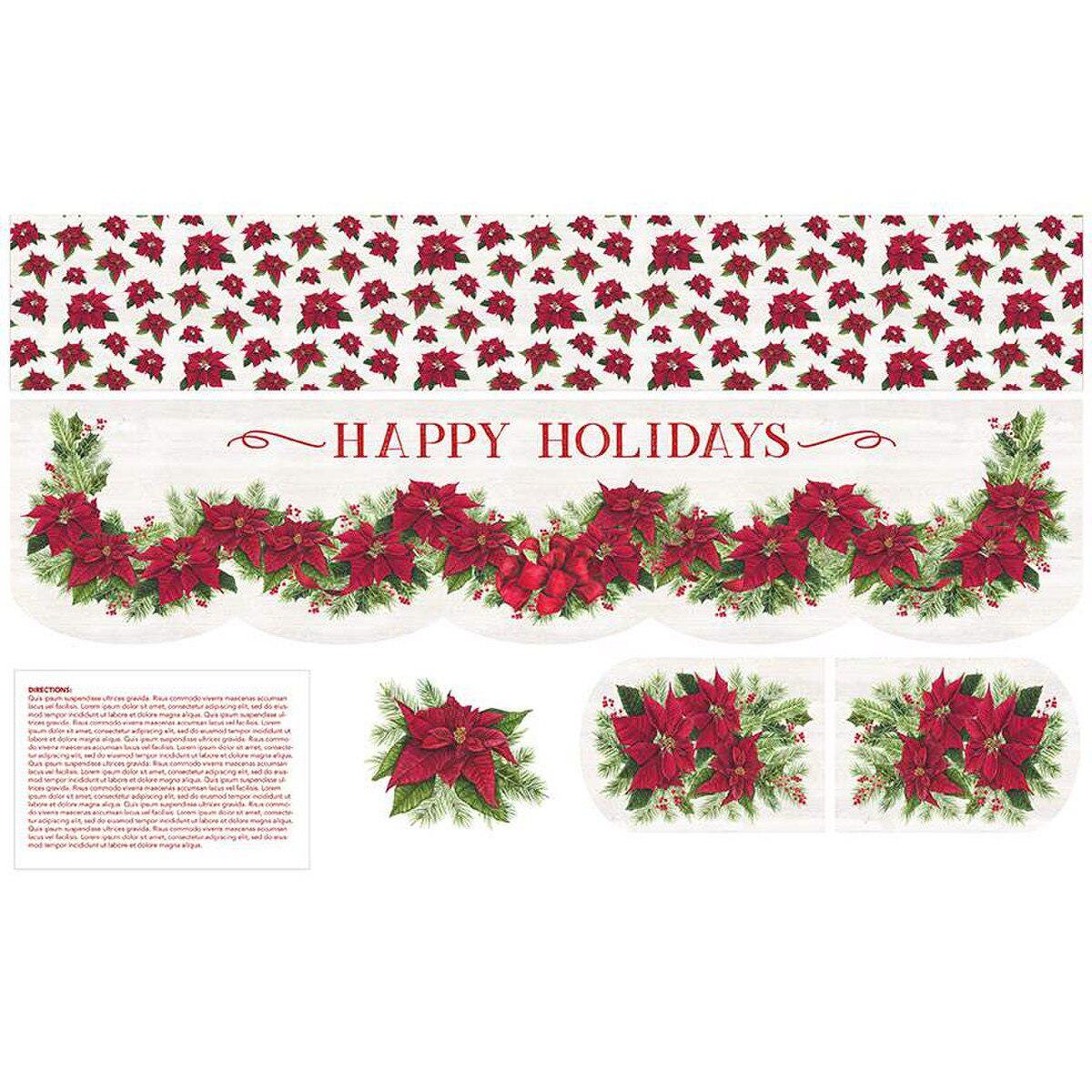 Mantel Runner of the Month for December by Tara Reed for Moda Fabrics. 36 inch x 56 inch panel for a mantle cover or table runner.