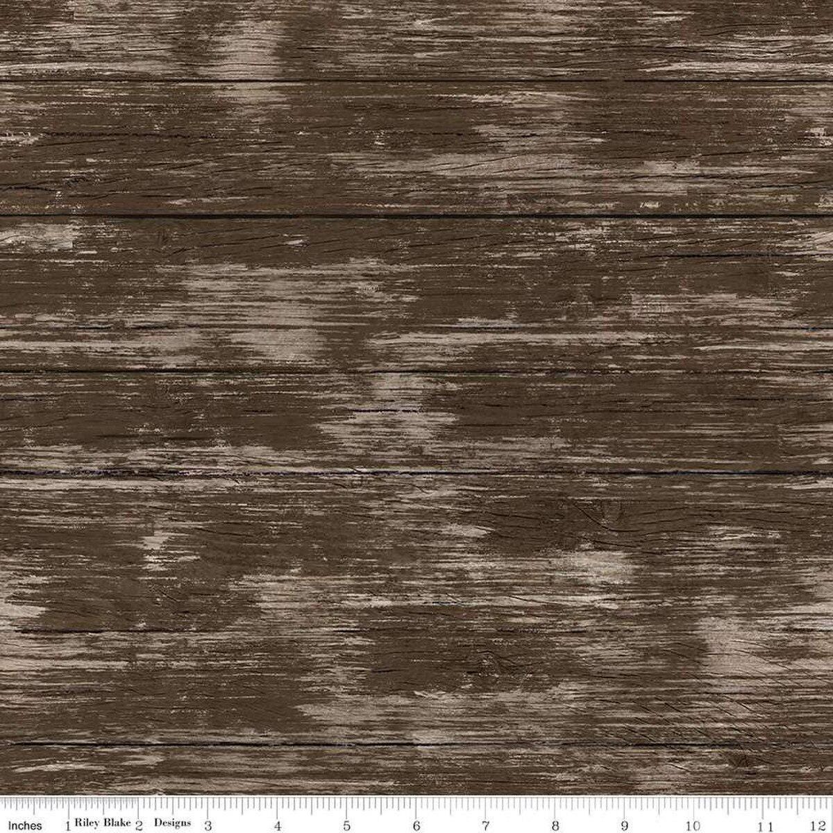 Spring Barn Quilts Barnwood in Brown by Tara Reed for Riley Blake Designs. Continuous Cuts of Quilter's Cotton fabric.