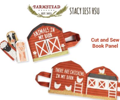 Farmstead Cut & Sew Book Panel by Stacy Iest Hsu for Moda. One Yard cuts of 60 inch wide Quilter's Cotton Fabric printed as a book