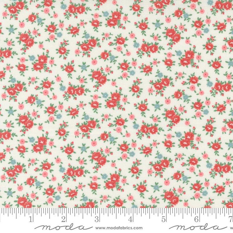 Lovely Ditsy in Cream from the Rosemary Cottage collection by Camille Roskelley for Moda continuous cuts of Quilter's Cotton
