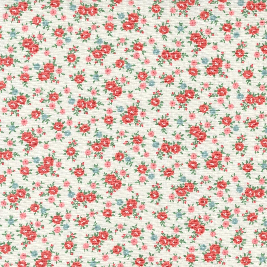Lovely Ditsy in Cream from the Rosemary Cottage collection by Camille Roskelley for Moda continuous cuts of Quilter's Cotton