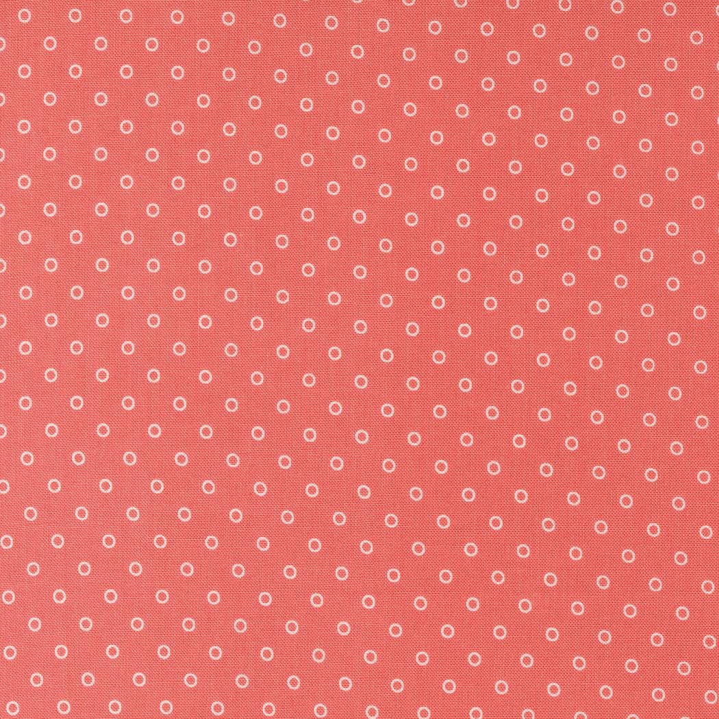 Darling Dots in Strawberry from the Rosemary Cottage collection by Camille Roskelley for Moda continuous cuts of Quilter's Cotton