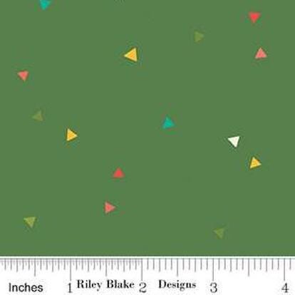 Market Street Triangles in Green by Heather Peterson for Riley Blake Designs. Continuous Cuts of Quilter's Cotton fabric.