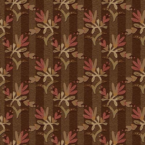 Stripey Floral in Brown from the Froth & Bubble Collection by One Sister Designs for Henry Glass continuous cuts of Quilter's Cotton Fabric