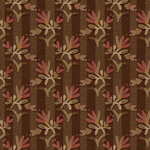 Stripey Floral in Brown from the Froth & Bubble Collection by One Sister Designs for Henry Glass continuous cuts of Quilter's Cotton Fabric
