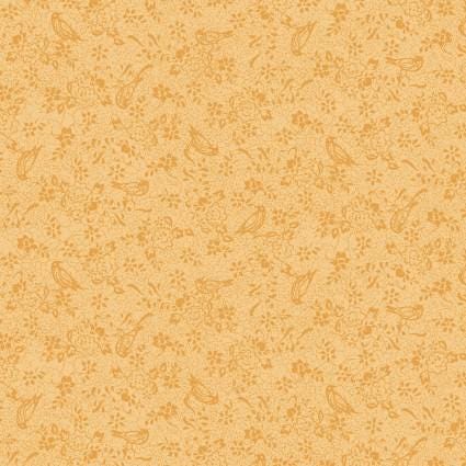 Bird Stamp in Yellow from the Stand Tall Collection by One Sister Designs for Henry Glass continuous cuts of Quilter's Cotton Fabric