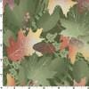 Forest Chatter Leaves in Green by Maywood Studio, continuous cuts of Quilter's Cotton