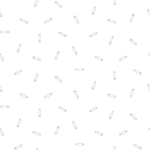 Spaced Out Safety Pins in Light Grey by Chelsea DesignWorks for Studio E Fabrics continuous cuts of Quilter's Cotton Fabric