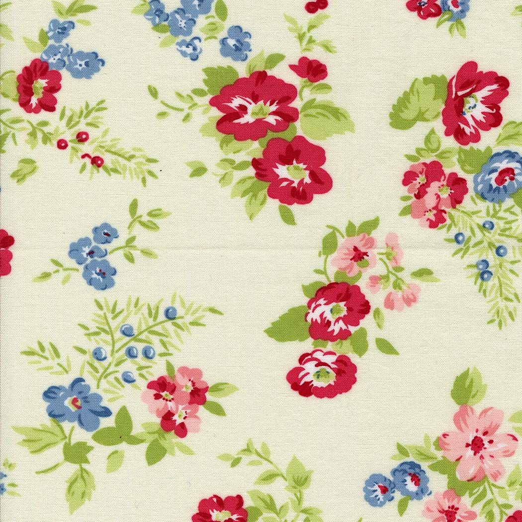 Hollyhocks & Roses by Bunny Hill Designs for Moda Quilter's Cotton Fat Quarter Bundle. 31 Fat Quarters of 18 inch x 22 inch rectangles