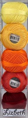 Harvest Sunset Specialty Pack of Lizbeth size 20. 5 balls 100% Egyptian Cotton Tatting Thread