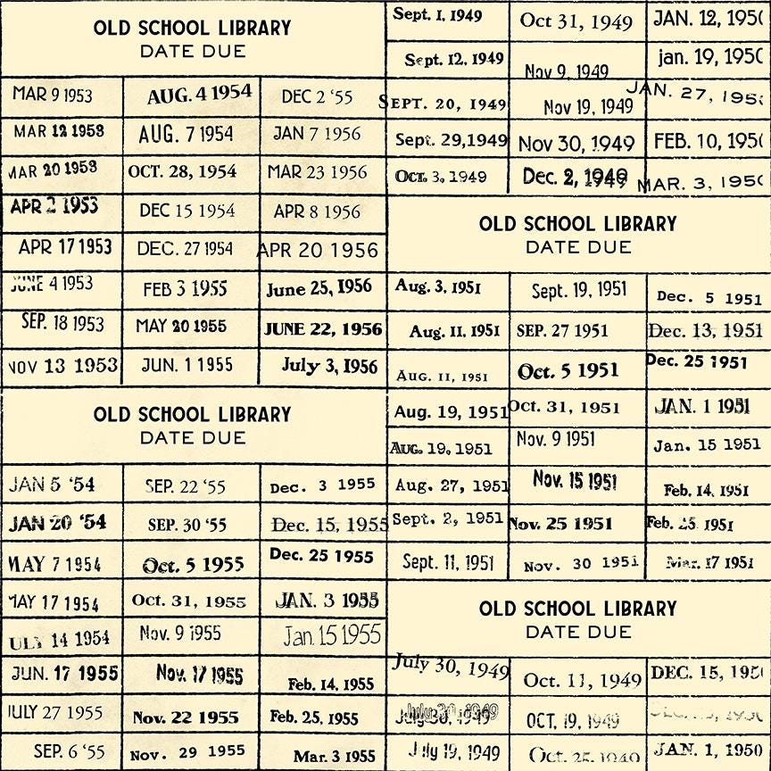 Old School Library Card in Parchment by J. Wecker Frisch for Riley Blake Designs. Continuous Cuts of Quilter's Cotton fabric.