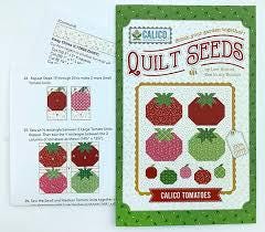 Calico Tomato Quilt Seeds pattern by Lori Holt for Riley Blake Designs. Directions for 1 scrappy block in a darling "seed pack" envelope.
