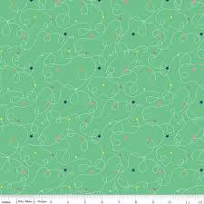 Effervescence Squiggles in Spearmint by Sue Daley for Riley Blake Designs. Continuous Cuts of Quilter's Cotton fabric.