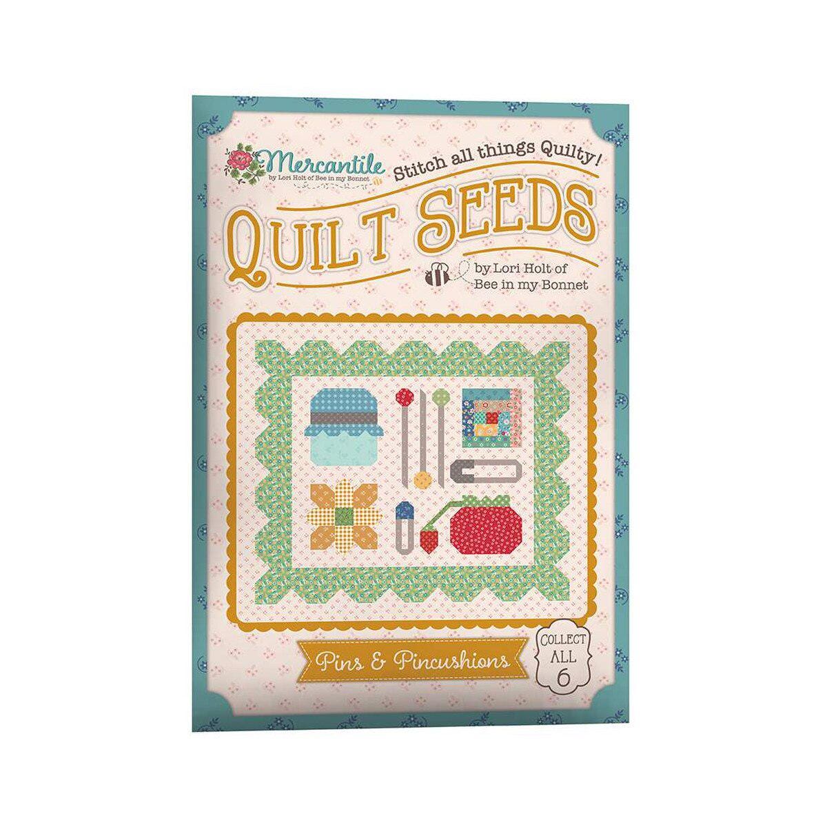 Pins & Pincushions Mercantile Quilt Seeds pattern by Lori Holt for Riley Blake Designs. Directions for 1 block in a "seed pack" envelope.