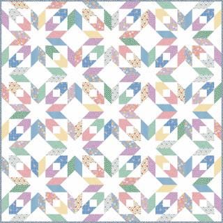 Floral in Pink from the 1930s Dilly Dally collection by Maywood Studio. Continuous Cuts of Quilter's Cotton .