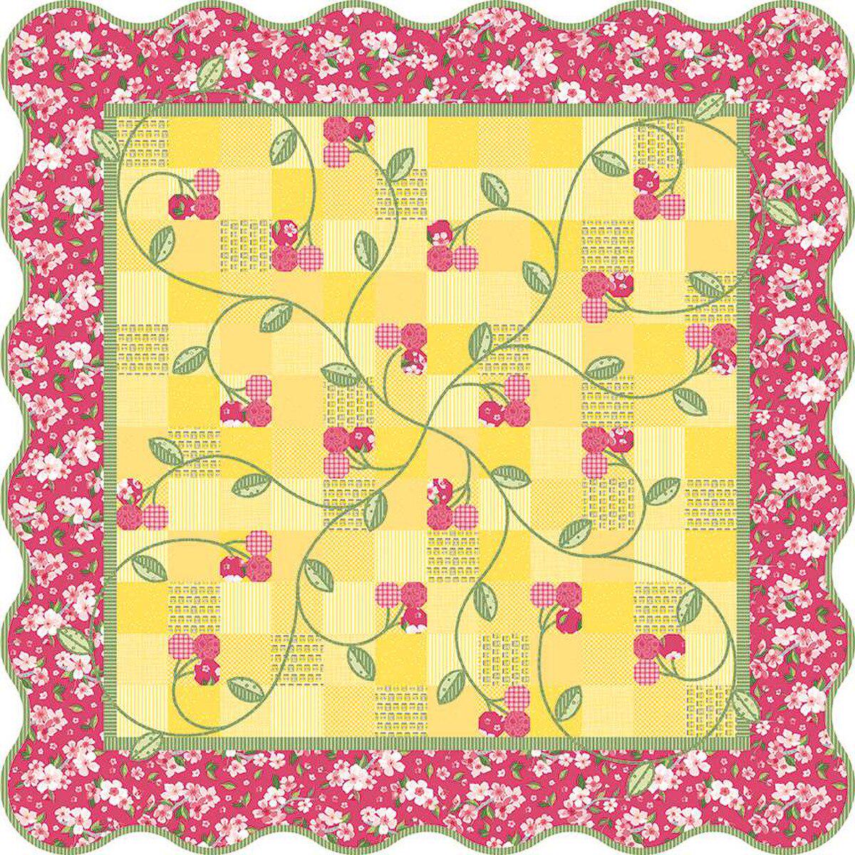 Cherries Jubilee Quilt Pattern by Jill Finley of Jillily Studio for Riley Blake Designs. Directions only for a 62" x 62" quilt.