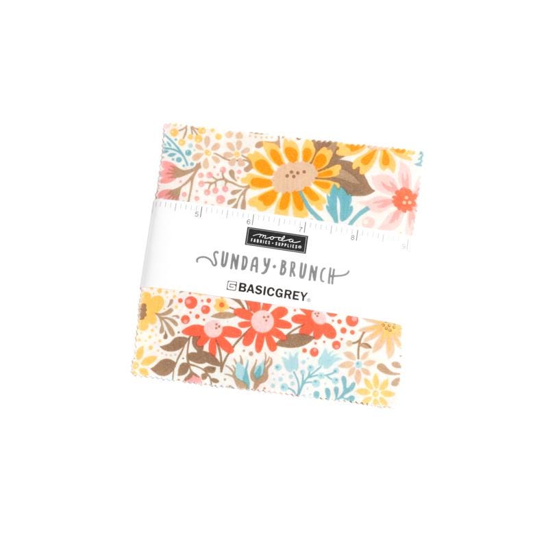 Sunday Brunch by BasicGrey for Moda Quilter's Cotton Charm Pack of 42 5 x 5 inch squares
