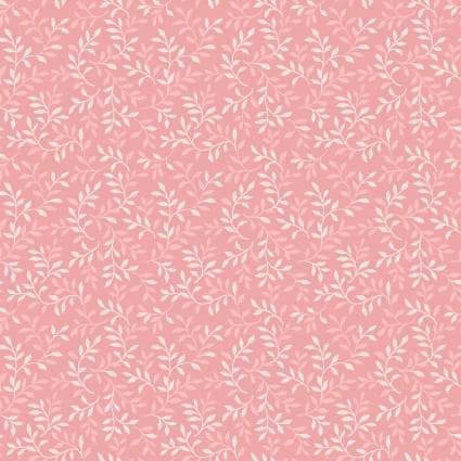 Packed Allover Leaf in Pink of My Victorian Garden by Mary Jane Carey for Henry Glass continuous cuts of Quilter's Cotton Fabric