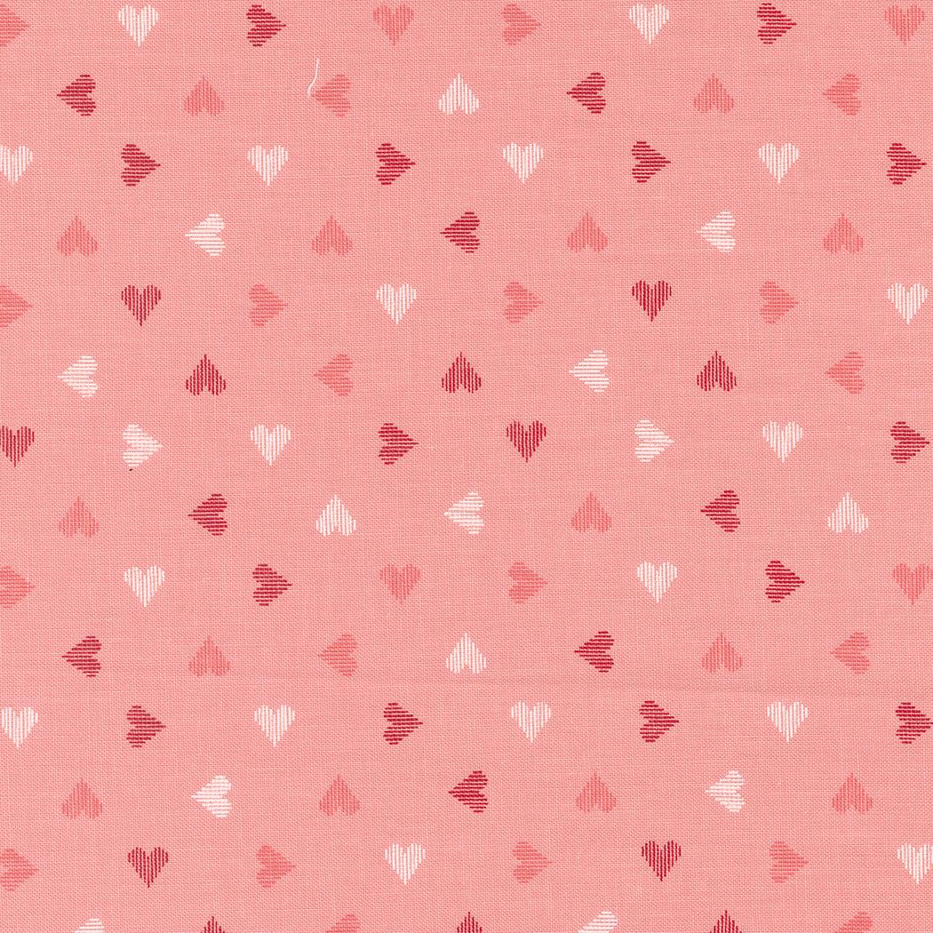 Sweethearts Valentine in Blush from the Love Blooms by Lella Boutique for Moda fabrics. Continuous cuts of Quilter's Cotton Fabric