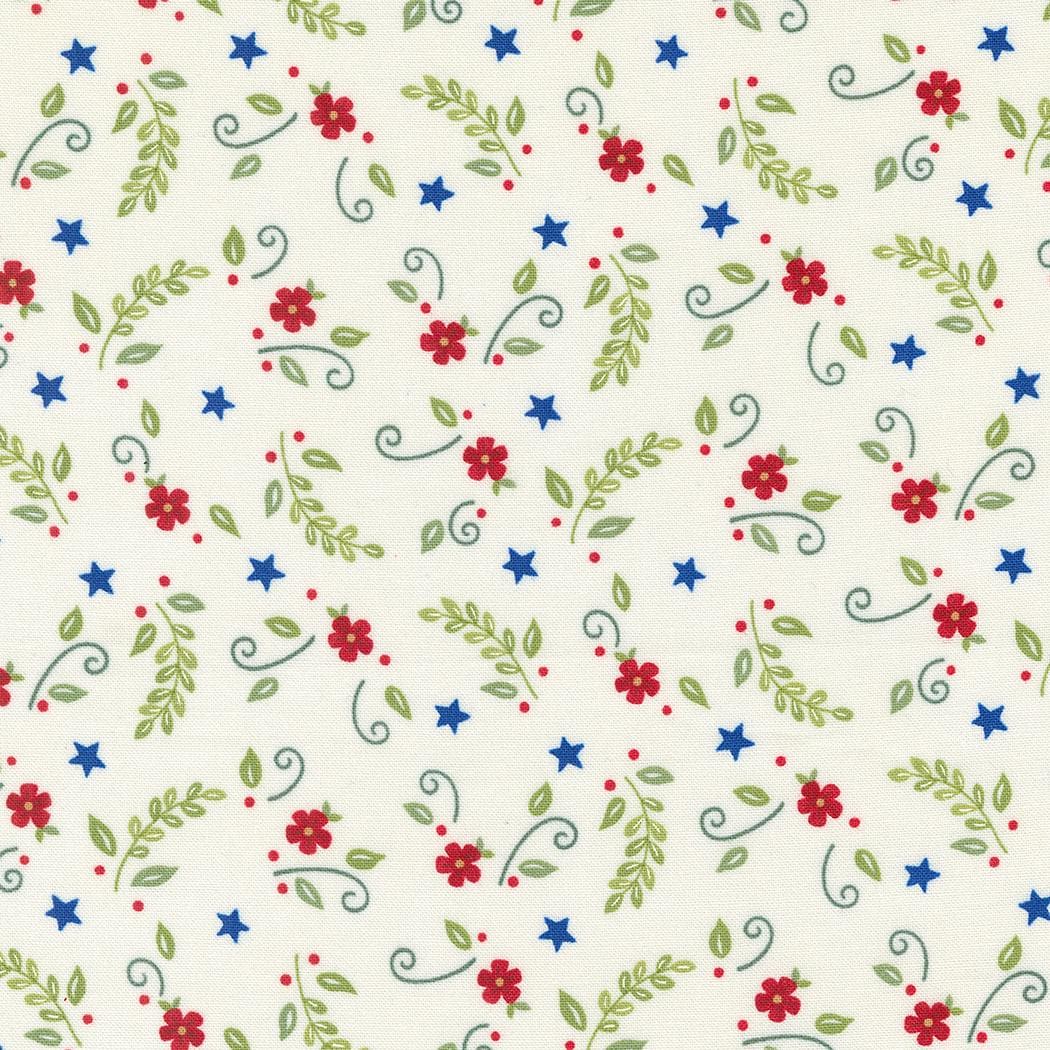 Red White Bloom by Deb Strain for Moda Quilter's Cotton Fat Quarter Bundle. 25 Fat Quarters of 18 inch x 22 inch squares