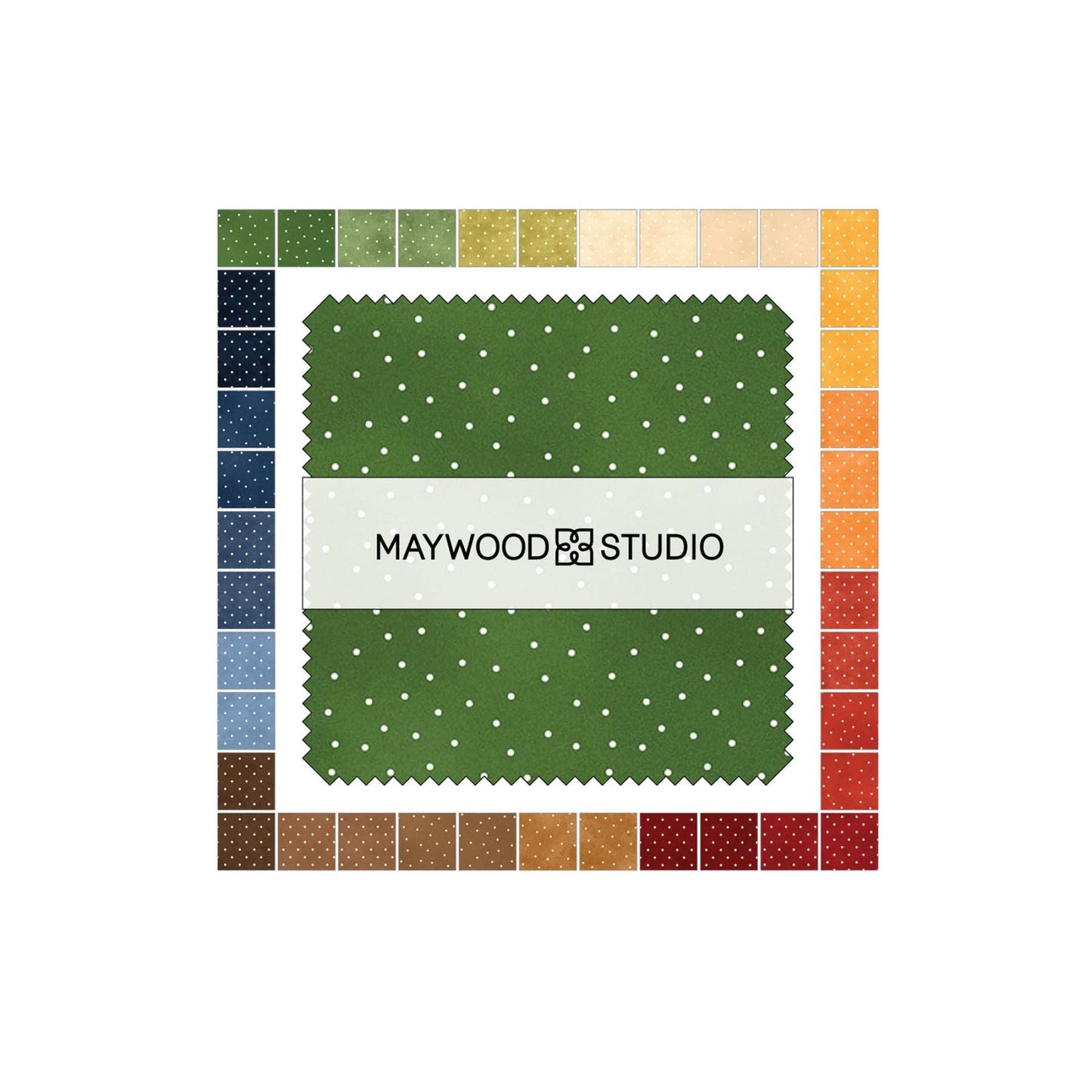 Beautiful Basics Bountiful Collection Charm Pack by Maywood Studio Quilter's Cotton 42 piece set of 5 inch squares