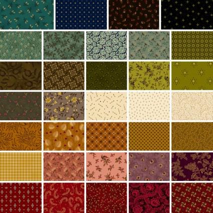 Scrap Basket Favorites by Kim Diehl for Henry Glass Quilter's Cotton Strip set. 40 piece collection of 2.5 inch by 44 inch strips.