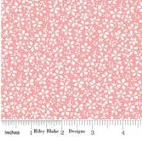 Precious Petites Daisies in Coral by Gerri Robinson for Riley Blake Designs. Continuous Cuts of Quilter's Cotton fabric